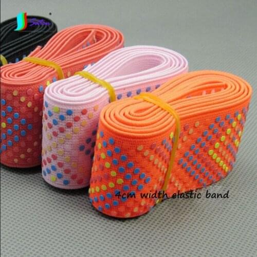 Fluorescent Yellow,Black,Pink,Orange Plain Dot Pattern Epoxy Elastic Band,Clothes Accessory 40mm Width Resin Elastic Band S0527L
