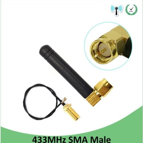 10pcs 433MHz Antenna 3dbi SMA Male Connector 433 MHz Directional Antena Small Size Waterproof Antenne +21cm RP-SMA Pigtail Cable