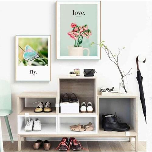HAOCHU Butterfly Bird Bouquet Canvas Painting For Living Room Home Decor Painting Print Poster Simple Nordic Wall Picture