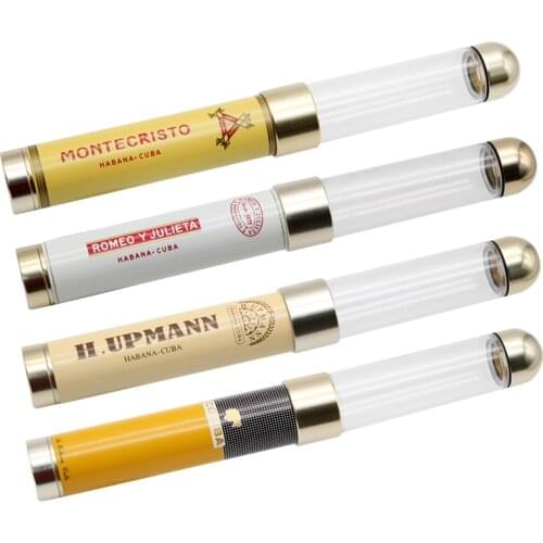 Classic Adjustable Cigar Tube Metal Travel Humidor Single Holder Box Cigarette Jar Gift Box Tobacco Storage Tool For Cohiba