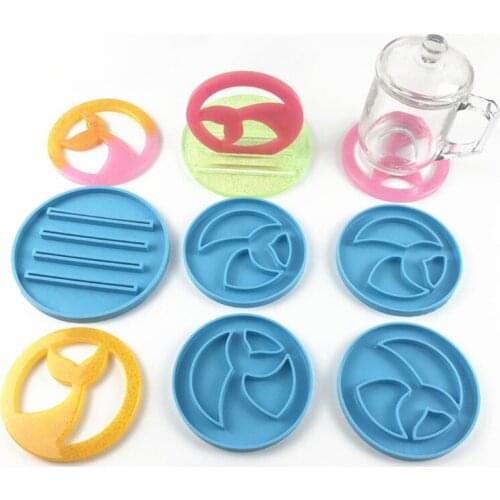 Coffee Tea Cup fish tail Coaster Stand Epoxy Resin Mold Table Mat Holder Silicone Mould DIY Crafts Ornaments Casting Tool