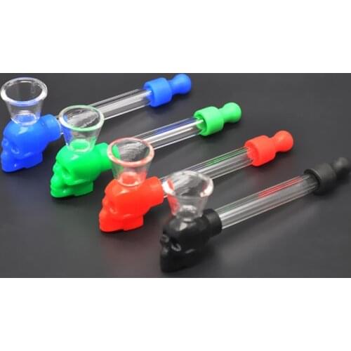 1 Pcs Fashion Smok Glass Pipes Portable Creative Smoking Pipe Herb Tobacco Pipe Gifts Grinder Filter Smoke Cigarette Holder