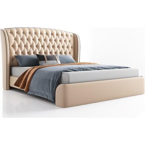 RAMA DYMASTY genuine leather soft bed modern design bed bett, cama fashion king/queen size bedroom furniture