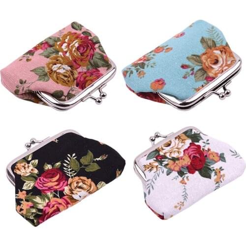 Naivety Hasp Coin Purse Women Retro Small Wallet Lady Vintage Flower Clutch Bag Good Gift Floral Bags Drop Shipping Wallet Case