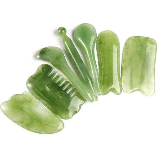 Natural Resin Facial Massage Tool Gua Sha Board Facial Skin Care Relaxing Tools Gouache Scraper Body Beauty Slimming Massagers