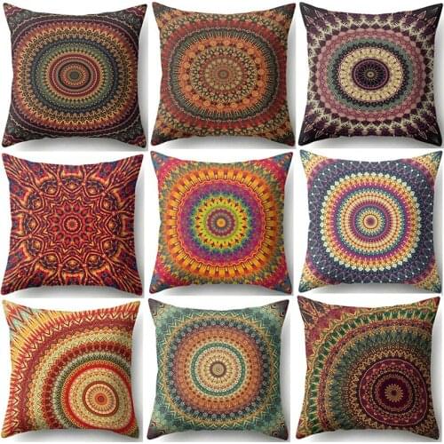 Mandala Polyester Cushion Cover Bohemian Geometric Pillow Case Home Decor Pillow Case Sofa decorative pillows pillow cover