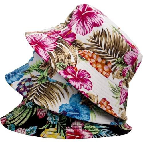 Summer Leaf Flower Printed Womens Bucket Hats Autumn Fall Unisex Sun Hat Casual Outdoor Beach Fishermen Caps Panama Gorro