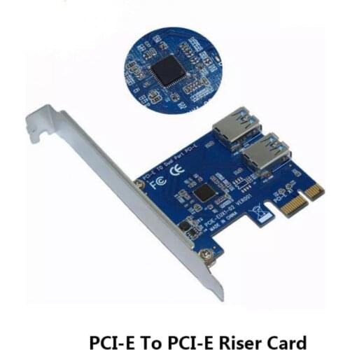 PCIE PCI Expansion Card Card To 2 Ports USB 3.0 HUB Controller Adapter Riser Cards For Bitcoin Mining Device Miner Antminer Hot