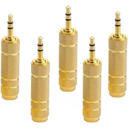 Jack 3.5 Audio Connector 3.5mm Male To 6.35mm Female Adapter Gold Plated Plugs 6.5 Jack Converter Stereo Headphone Plug