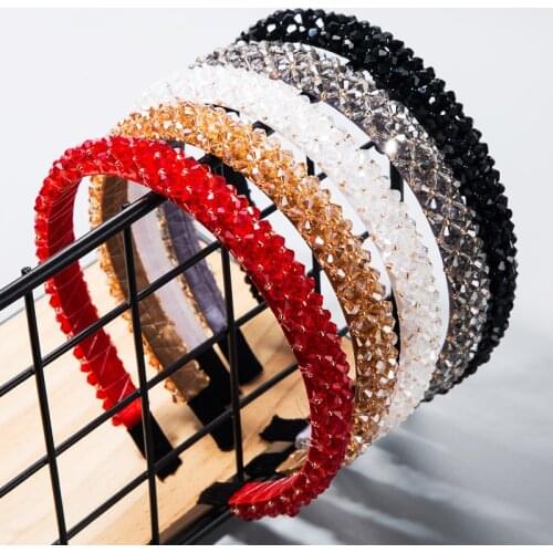 Bling Crystal Headband Hair Accessories For Women Luxxury Handmade Beaded Designer Hairbands Wholesale Bow Hoop Head Bands New