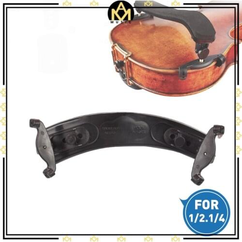 Adjustable Violin Shoulder Rest Plastic Padded For 1/2 1/4 Fiddle Violin Black Color