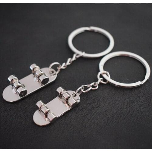 Silver Skateboard Ripstik Key Rings Sports Keychain Key Car Key Accessories Gift For Friends 2pcs/lot
