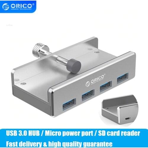 ORICO USB 3.0 HUB Powered With Charging Multi 4 Ports External Clip-type Adapter SD Card Reader for PC Computer Accessories