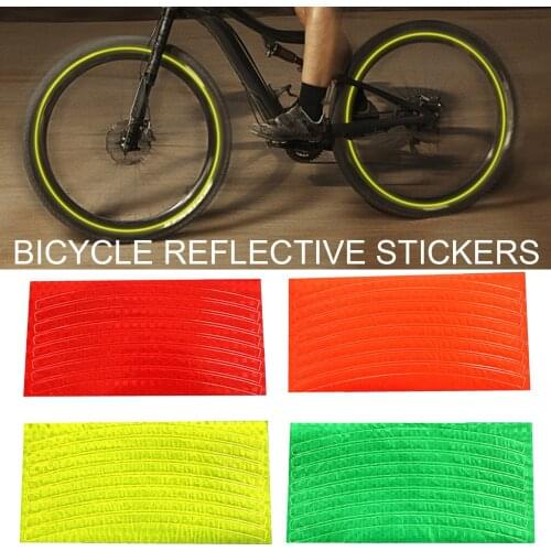 Bike Cycling Wheel Rim Stickers Bike Reflective Stickers Bicycle Reflective Strips Reflectante Bicycle Tire Reflective Stickers