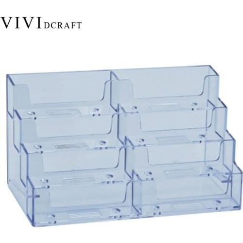 Vividcraft Desktop Office Business Card Holder Stand Transparent Acrylic Top Counter Accessories Clear Desk Stand Display C5P5