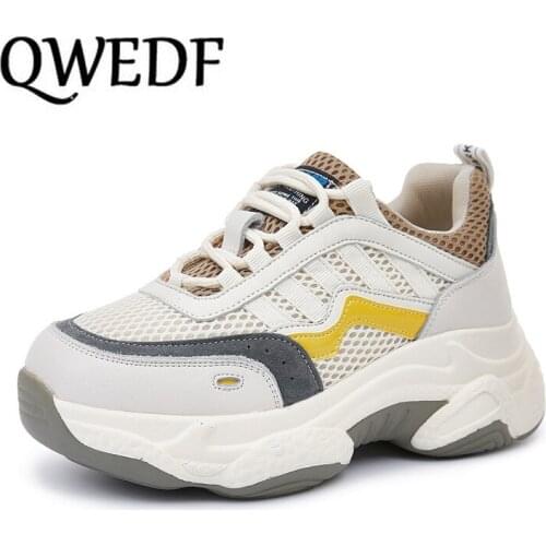2019 Women Platform Chunky Sneakers Casual Wedges Vulcanize Shoes Fashion Comfortable Mesh Basket Shoes scarpe donna X15-23