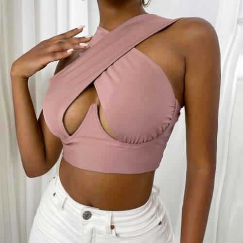 2021 Fashion New Sexy Ladies Hollow Out Tank Top Women Sleeveless Solid Slim Fit Crop Top Summer Casual Camis Tops Streetwear