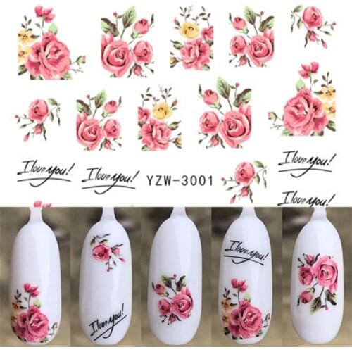 1 Sheet Christmas Flower or unicorn Rose lavender Water Transfer Slider for Manicure Nail Art Decoration Nail Sticker