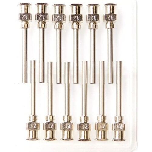 12 Pack - Dispensing Needle 1" - All Metal, Stainless Steel Blunt Tip Luer Lock (12 Gauge)
