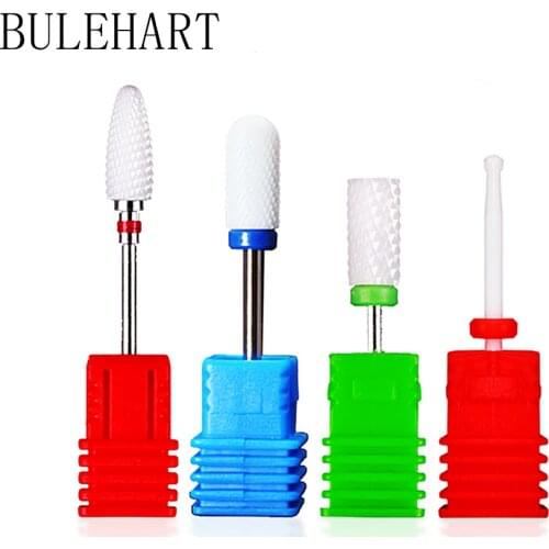 4 Pcs Combination Ceramics Milling Cutters For Manicure Remove Nail Polish Gel Dead Skin Nail Drill Bits Equipment Tools