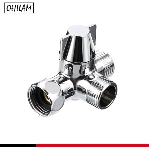 Bathroom Accessories Parts 3 Way Adjustable Hand Shower Diverter Valve T-adapter Tank Connector Diverter Angle Valve 1/2 inch