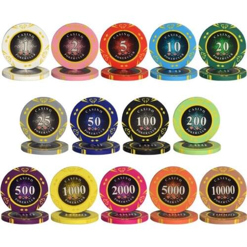 Diamond Coins 10PCS/LOT Clay Texas Poker Chip Sets Casino Poker Clay Chips Entertainment Accessories Poker Card Guard