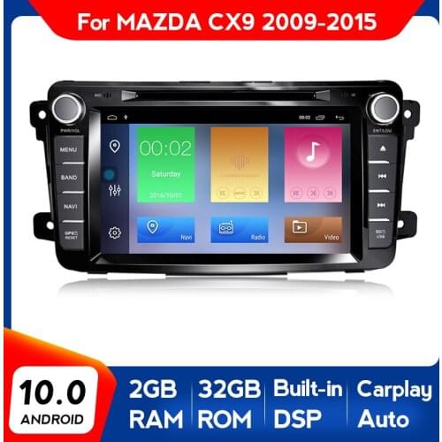 HD 1024X600 7" Android 10 Car DVD Player GSP Navigation 4G LTE For Mazda CX9 CX-9 2009-2015 Car Multimedia Radio Player DSP WIFI
