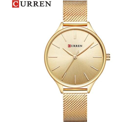 CURREN New Women Watches Luxury Wrist watch relogio feminino Clock for Women Milanese Steel Lady Rose Gold Quartz Ladies Watch