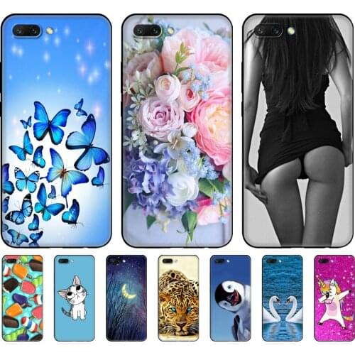 For honor 10 case soft silicon tpu back phone cover for huawei honor 10 Case Etui protective printing coque black tpu case