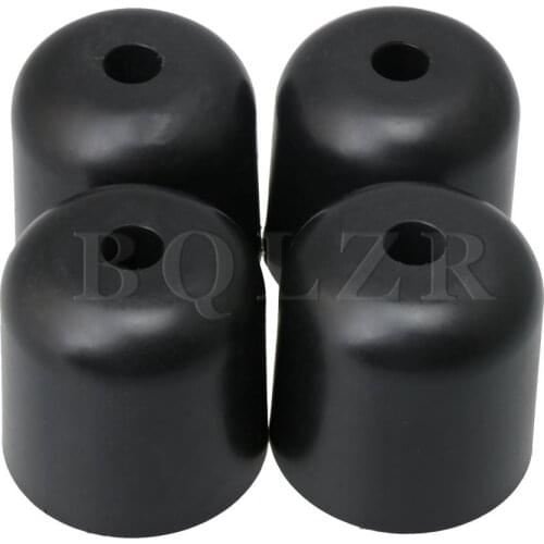 BQLZR Black Plastic Round Furniture Feet 13mm Hole Dia for Table Chair Bed Cabinet Feet Floor Protection Pack of 4