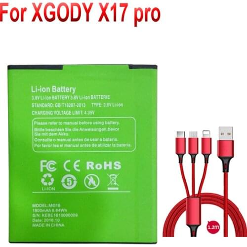 For XGODY X17 pro phone 2500mAh Battery Board for XGODY X17 Pro/MG16 4G LTE 5Inch Smart Phone MTK6737 Quad Core