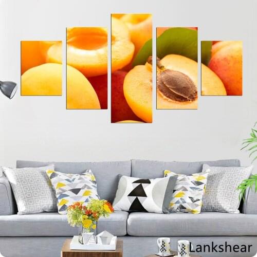 Canvas Paintings For Kitchen Wall Art 5 Pieces Summer Fruits Poster HD Prints Pictures Home Restaurant Decor Framework Paintings