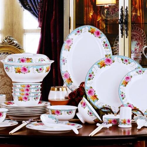 Guci Jingdezhen ceramic bone china tableware dishes bowl plate soup spoon Western steak plate tableware
