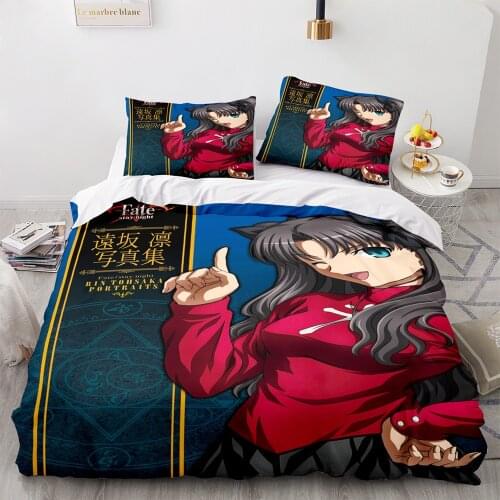 Bedding Sets Fate/stay Night Tohsaka Rin US/Europe/UK Size Quilt Bed Cover Duvet Cover Pillow Case 2-3 Pieces Sets