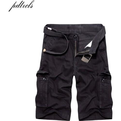 PDTXCLS 2018 Summer Cargo Shorts Men Casual Cotton Shorts For Man Color