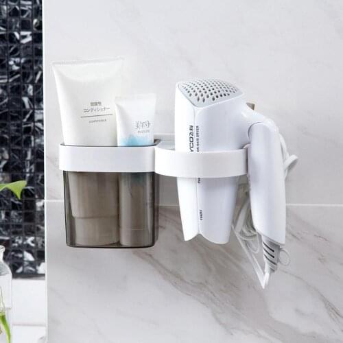 OTHERHOUSE Wall Mounted Bathroom Shelf Sorage Rack Hair Dryer Holder Shower Caddy Shampoo Cosmetic Holder Bathroom Organizer
