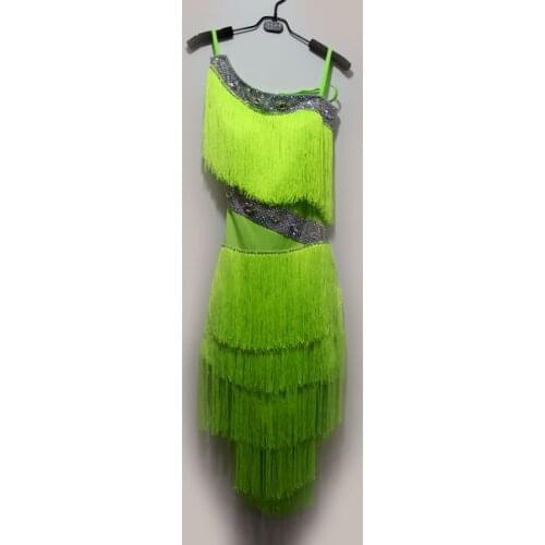 New style latin dance costume sexy diamond tassel latin dance dress for women latin dance competition dress S-4XL F81