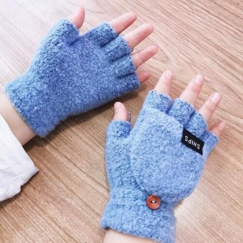 Women Men Electric 5V Usb Heated Gloves Washable Knitted Heating Half-finger Gloves For Office School Working Sports