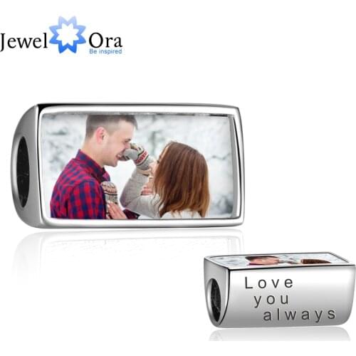 Personalized Custom Photo Beads for Women Engraved Beads Fit Bracelet Necklaces Jewelry Making Accessories (JewelOra AS101989)