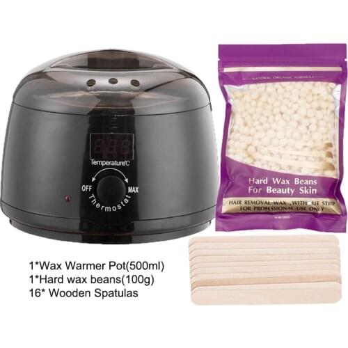 Wax Warmer Heater Pot Hair Removal Depilator Wax Kit Paraffin Melts Machine with Hard Wax Bean Hair Removal Skin Care for Body