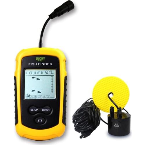 LUCKY FF1108 Wired Fish Finder Sonar Sensor Alarm Transducer Water Deeper Depth Finder Portable Fish Finder Sonar for Fishing