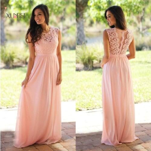 Robe demoiselle d'honneur Country Style Mint Green Long Lace Bridesmaid Dresses Chiffon Prom Dresses Wedding Party Gown