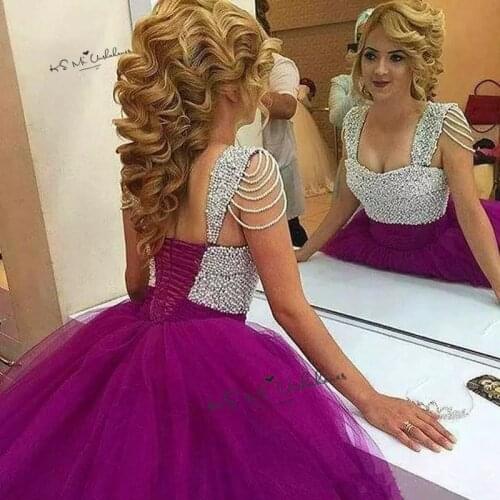Luxury Pearls Cheap Quinceanera Dresses Plus Size Corset Back Floor Length Sweet 16 Dress Ball Gown Pageant Vestido 15 anos
