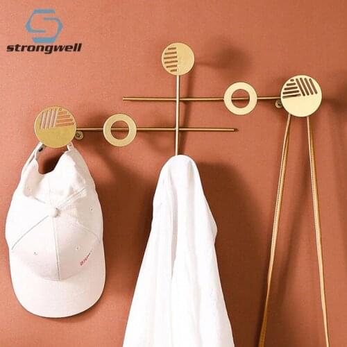 Strongwell Household Supplies Decoration Hook Storage Rack Cloth Stand Wall Hanging Hooks Key Holder Door Decoration Ornament