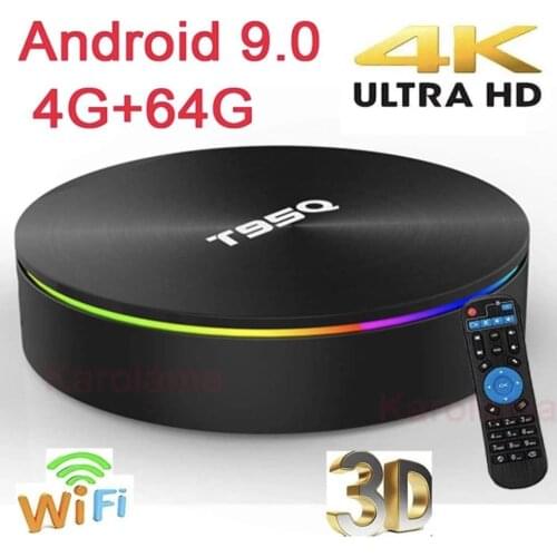 T95Q Amlogic S905X2 Android TV BOX 9.0 4K Smart Media Player T95Q 4GB 32/64GB DDR3 Quad Core 100M 2.4G&5GHz Dual Wifi