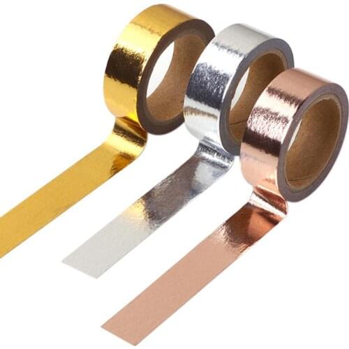 500cm Japanese DIY Scrapbooking Tools Gold Foil Tape Gold/Silver/Copper/Rose/Green Color Masking Tape