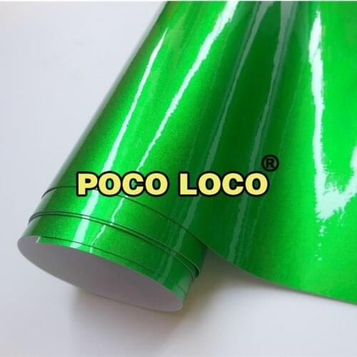 Green Gloss Metallic Candy Color Vinyl Wrap Film Gloss Self Adhesive Vehicle Wrap