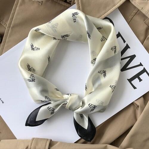 53cm 100% Real Silk Scarf Women Bufanda Shawls Wraps for Lady Neckerchief Silk Satin Foulard Femme Bandana Scarves Pashmina