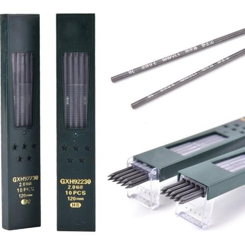 10Pcs/box 2mm 2B HB Creative Black 2.0mm Mechanical Pencil Lead Refill Office School Supplies Student Papelaria