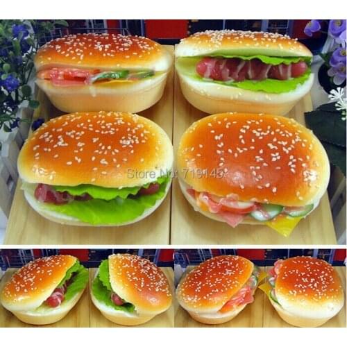 11.5x4.5CM BIG Artificial PU fake hamburger food Kitchen restaurant decorated DIY wedding props toy